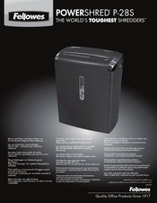 Fellowes POWERSHRED P-28S Mode D'emploi