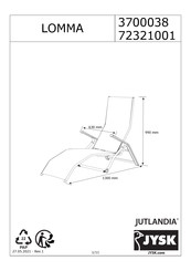 Jysk Jutlandia LOMMA 3700038 Manuel D'utilisation