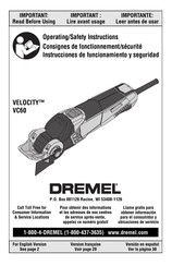 Dremel VELOCITY VC60 Consignes De Fonctionnement/Sécurité