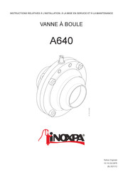 iNOXPA BOULE A640 Instructions Relatives À L'installation, À La Mise En Service Et À La Maintenance