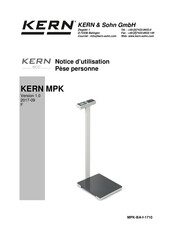 KERN and SOHN MPK Serie Notice D'utilisation