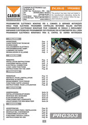 Cardin Elettronica PRG303 Manuel D'utilisation