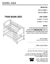 Dorel Asia TWIN BUNK BED DA1010BB-1 Mode D'emploi