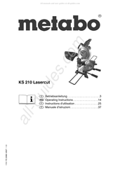 Metabo KS 210 Lasercut Instructions D'utilisation