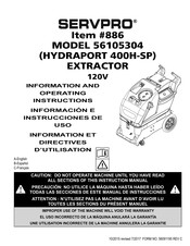 SERVPRO HYDRAPORT 400H-SP Directives D'utilisation