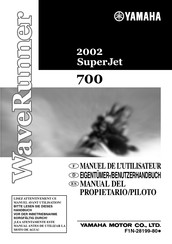 Yamaha WaveRunner SuperJet 700 2002 Manuel De L'utilisateur