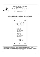 Gates KDT-611EAV-170-316 Notice D'installation Et D'utilisation