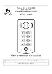 Gates KDT-611AV-170 Notice D'installation Et D'utilisation