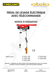 MECANIT otelo 77 835 600 Notice D'utilisation