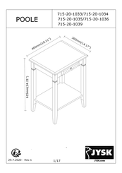 Jysk POOLE 715-20-1033 Instructions De Montage