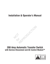 Briggs & Stratton 200 AMP Manuel D'installation Et D'utilisation