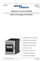 Spirax Sarco LCR2250 Notice De Montage Et D'entretien
