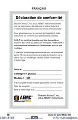 Chauvin Arnoux AEMC Instruments 505 Mode D'emploi