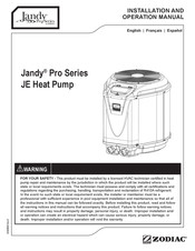 Zodiac Jandy Pro Serie JE2000T Manuel D'installation Et D'utilisation