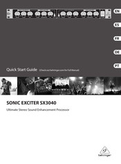 Behringer SONIC EXCITER SX3040 Guide De Démarrage Rapide