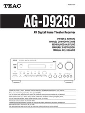 Teac AG-D9260 Manuel Du Propriétaire