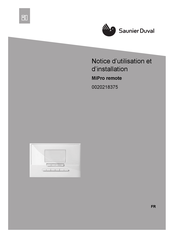 Saunier Duval 0020218375 Notice D'utilisation Et D'installation