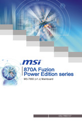 MSI 870A Fuzion Power Edition Serie Mode D'emploi