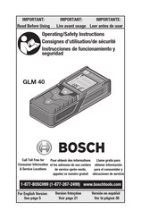 Bosch GLM 40 Consignes D'utilisation/De Sécurité