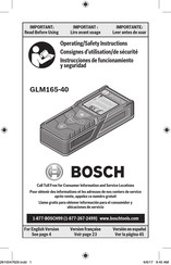 Bosch GLM165-40 Consignes D'utilisation/De Sécurité