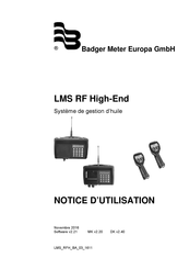Badger Meter LMS RF High-End Notice D'utilisation