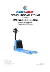 HanseLifter IMOW-E-BF Serie Mode D'emploi