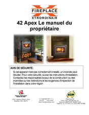 Fireplace Xtrordinair apex 42 Manuel Du Propriétaire