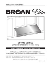 Broan Elite E64000 Série Instructions D'installation