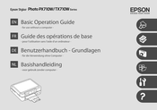 Epson Stylus Photo PX710W Serie Guide Des Operations De Base
