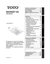 Toto NEOREST SE Mode D'emploi