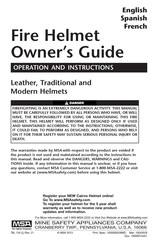 MSA Fire Helmet Guide Du Propriétaire