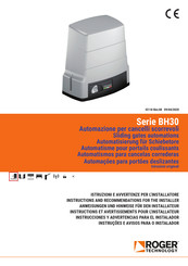 Roger Technology BH30/603/HS Instructions Et Avertissements Pour L'installateur