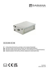 Sabiana Ocean ECM Instructions Pour L'installation, L'utilisation Et La Maintenance