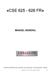 Ambassade de Bourgogne CSE 625 FR Manuel General