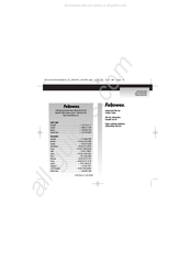 Fellowes Slim Line 9893401 Guide D'instructions