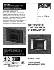 Pacific energy FP25 Instructions D'installation Et D'utilisation