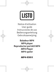 Listo MP4-038 II Notice D'utilisation
