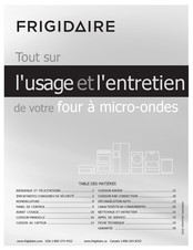 Frigidaire Gallery FGMV155CTF Instructions Pour L'usage Et L'entretien