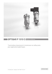 KROHNE OPTIBAR P 1010 Manuel De Référence