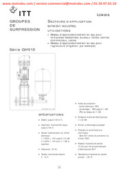 Itt Lowara GHV10 Serie Mode D'emploi