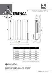 Finimetal TERENGA 3633005 Manuel D'installation Et Entretien