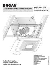 Broan ULTRA GREEN XB110 Guide D'installation