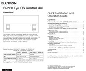 Lutron GRAFIK Eye QSGR-6P Guide Rapide D'installation