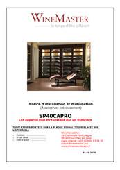 WINEMASTER SP40CAPRO Notice D'installation Et D'utilisation