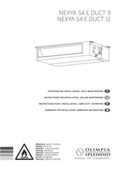 Olimpia splendid NEXYA S4 E DUCT 9 Instructions Pour L'installation, L'emploi Et L'entretien