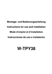 Wesco W-TPY38 Mode D'emploi Et D'installation