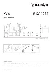 Duravit XViu XV 4025 Notice De Montage