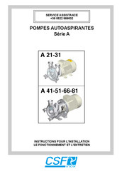 CSF Inox A 21 Instructions D'installation