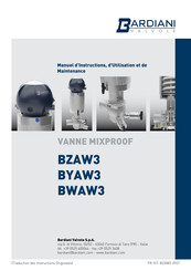 Bardiani Valvole BWAW3 Manuel D'instructions, D'utilisation Et De Maintenance