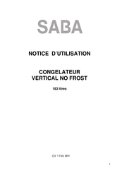 Saba CV 1766 WH Notice D'utilisation